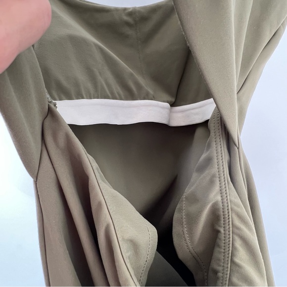 Halara SoftlyZero Double Strap Tennis Active Dress Olive Green Built-In Bra Sz S - Picture 3 of 7